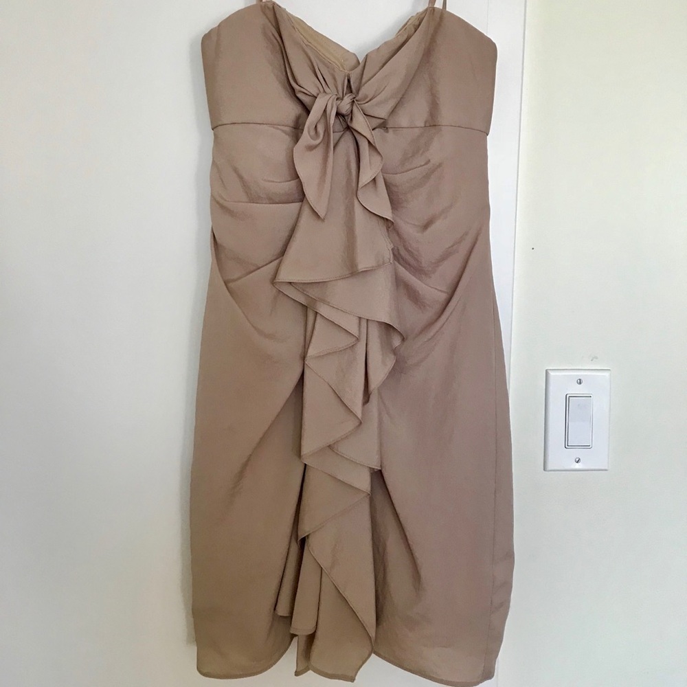 BCBGMAXAZRIA Front Ruffle Dress